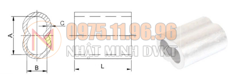 ĐẦU CHÌ KẸP CÁP THÉP 2MM – FERRULE