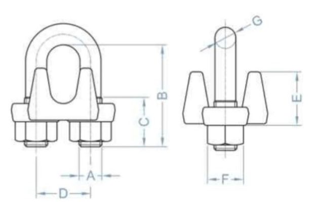 ỐC SIẾT CÁP MẠ KẼM – WIRE ROPE CLIP