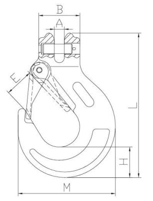 MÓC CẨU CHỐT LƯỠI GÀ - CLEVIS SLING HOOK